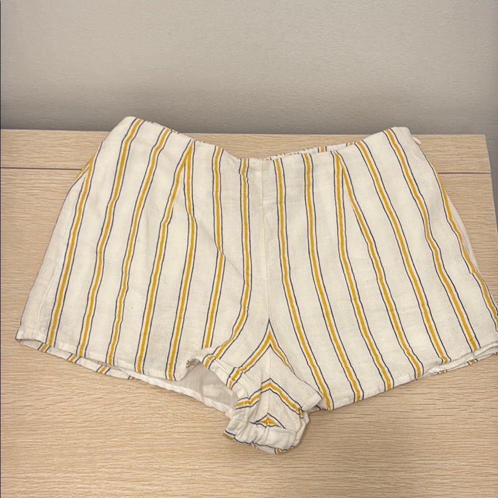 Forever 21 Striped Yellow and White Shorts